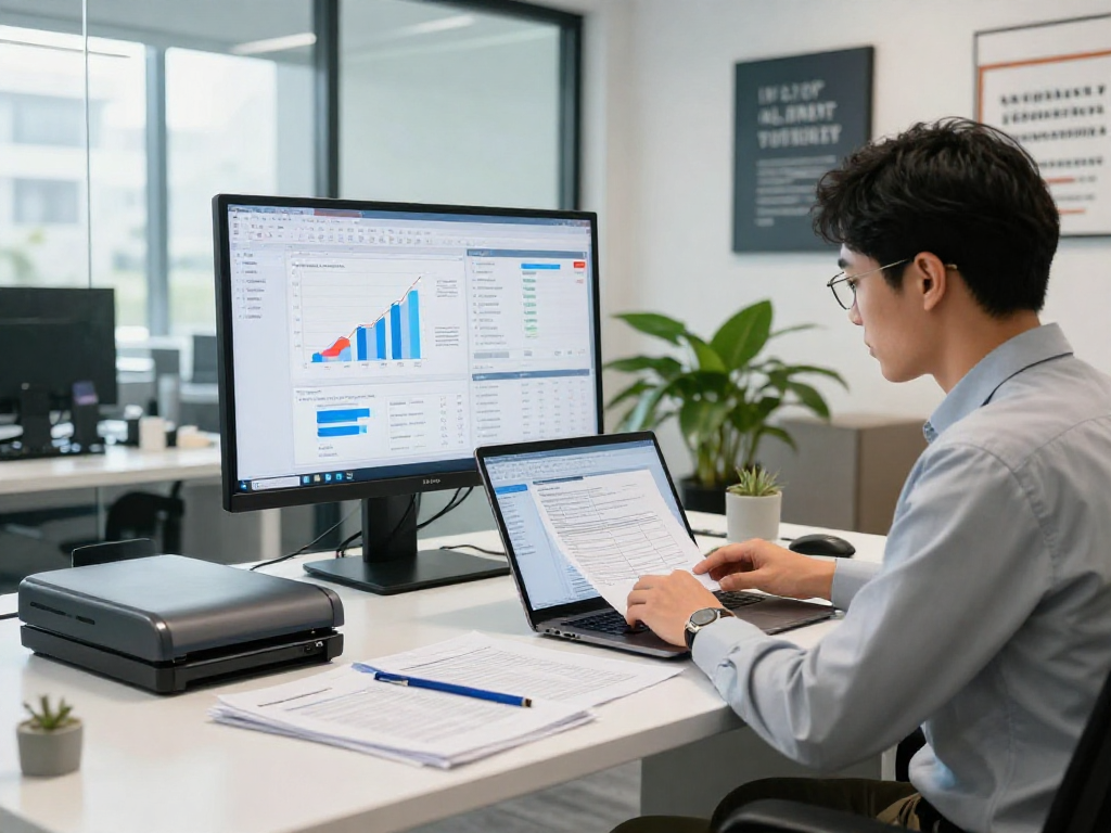 Analyze document fraud detection with an expert examining digital files and fraud analytics.
