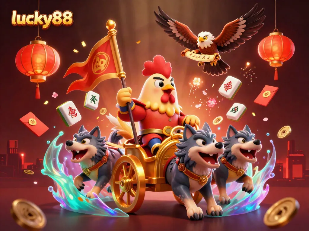 Experience thrilling victories at lucky88 with a vibrant scene of animated casino adventures.