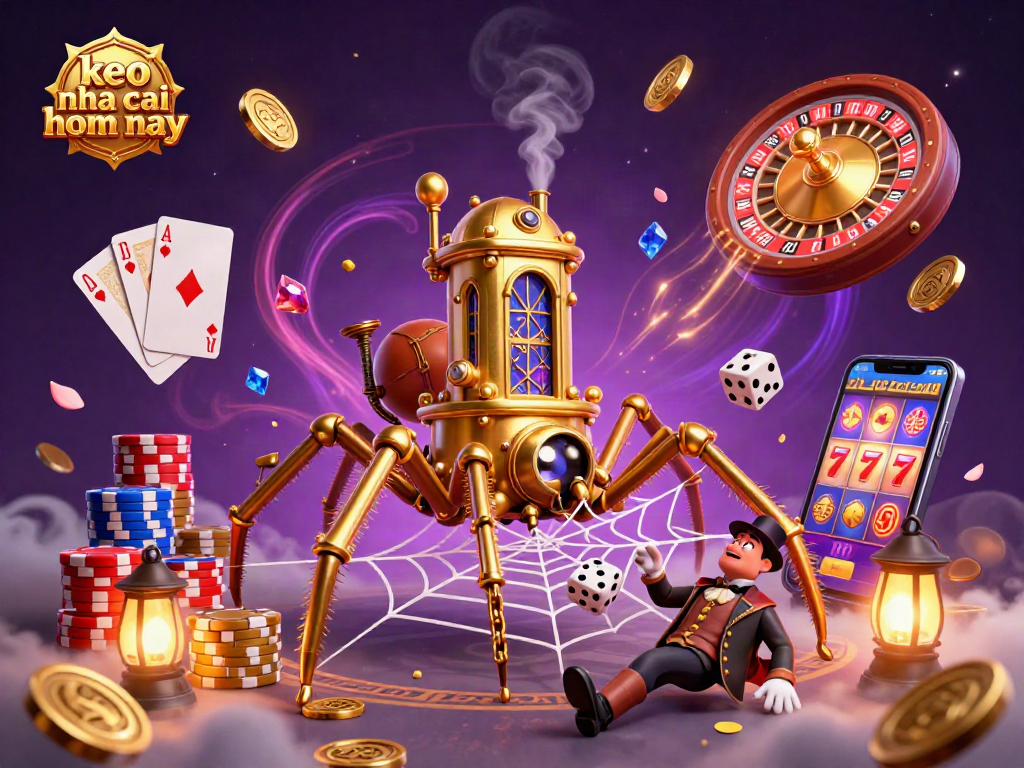 Catch the excitement of "keo nha cai hom nay" with steampunk elements and dynamic casino symbols.