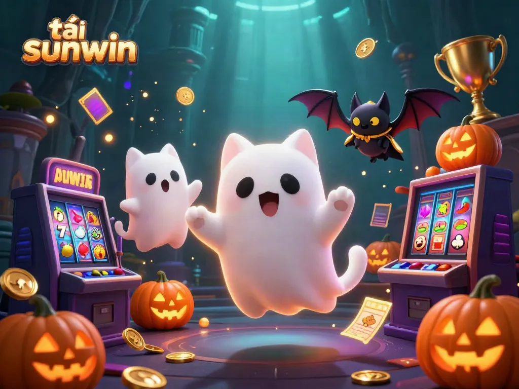 Engage with the thrilling atmosphere of tải sunwin, featuring a ghost cat and exciting slot elements.
