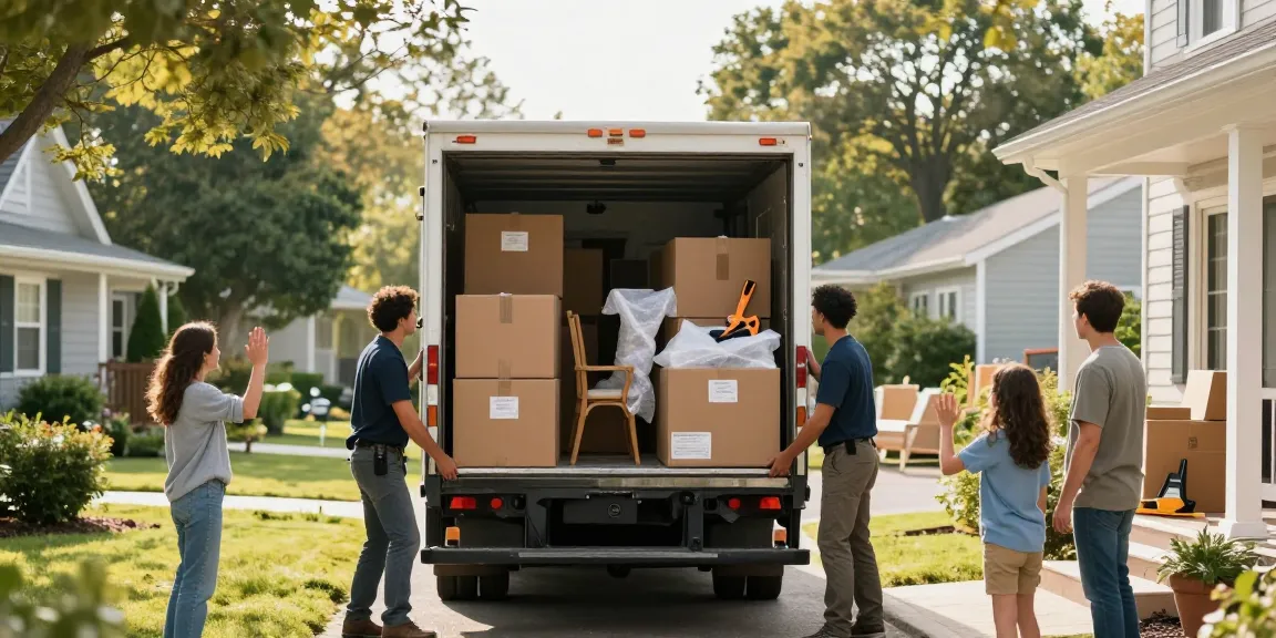 FairPlay Moving team efficiently loading a moving truck on a sunny morning.