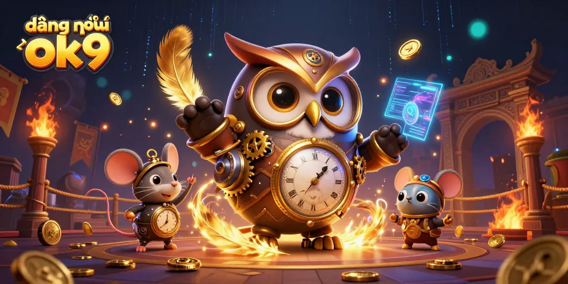 Experience engaging games at đăng nhập ok9, featuring a whimsical owl navigating a dynamic casino adventure.