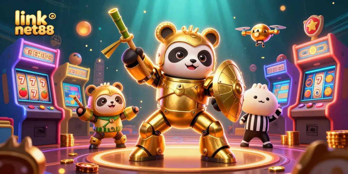 Experience the thrill of winning at link net88 with colorful 3D casino elements and animated characters.