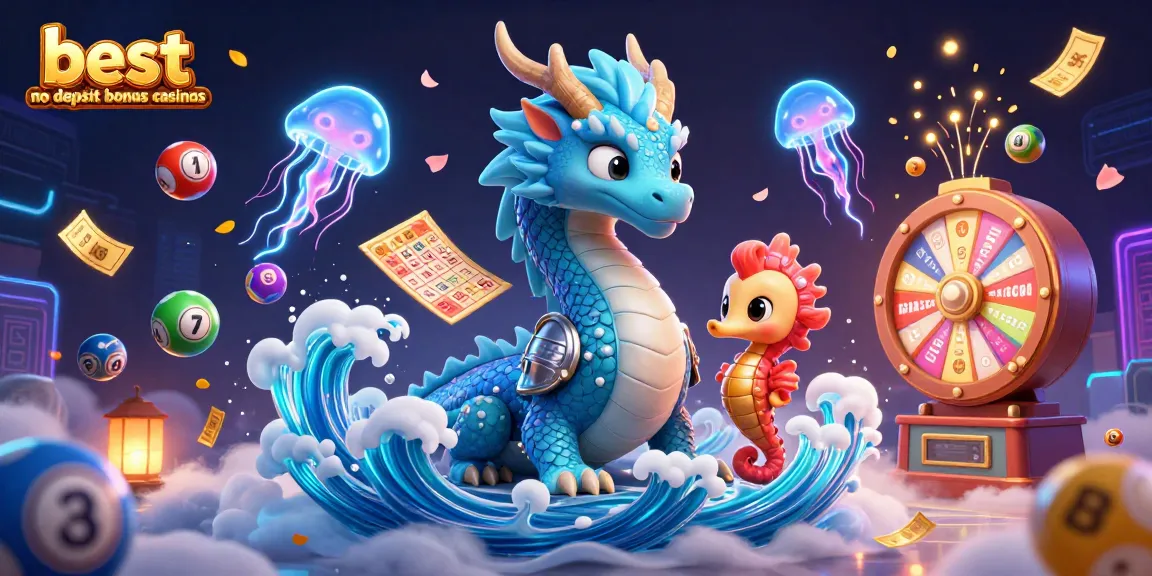 Engage in vibrant gameplay with the best no deposit bonus casinos featuring a dynamic 3D dragon illustration.