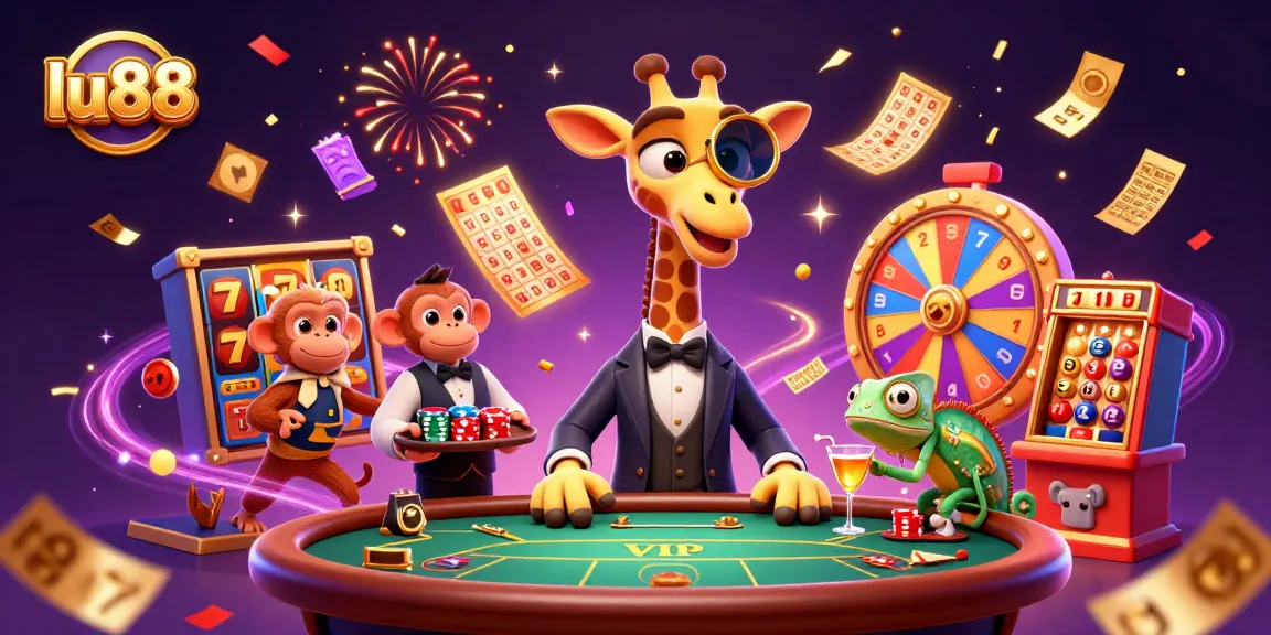 Join the excitement at lu88 with a vibrant 3D illustration showcasing thrilling online casino gameplay.
