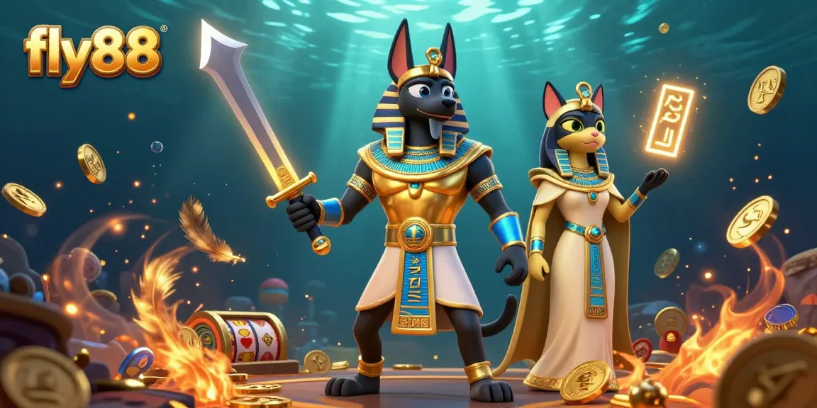 Experience thrilling gameplay with fly88 featuring Anubis and Bastet in a vibrant gaming arena.