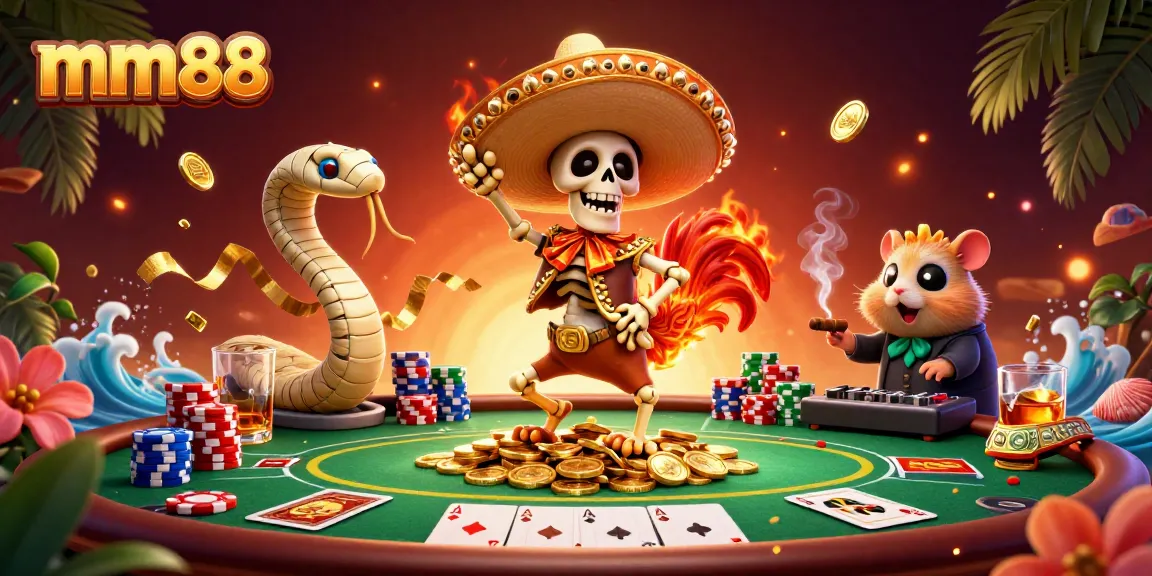 Engage in thrilling adventures at mm88 with a lively scene of gaming excitement and celebration.