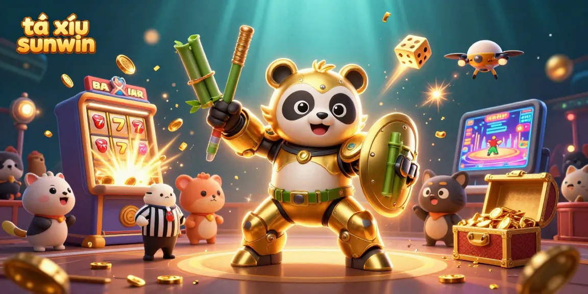 Engage with tài xỉu sunwin in an exciting scene featuring colorful casino elements and characters.